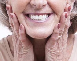 Close up of older woman smiling