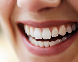 Closeup of healthy teeth and gums