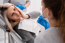 Patient listening to emergency dentist in Weyauwega 