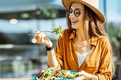 Woman eating healthy in Weyauwega