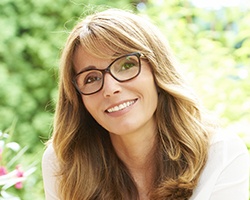 Smiling woman outdoors