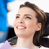 Smiling woman in dental chair