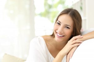 a young woman smiling